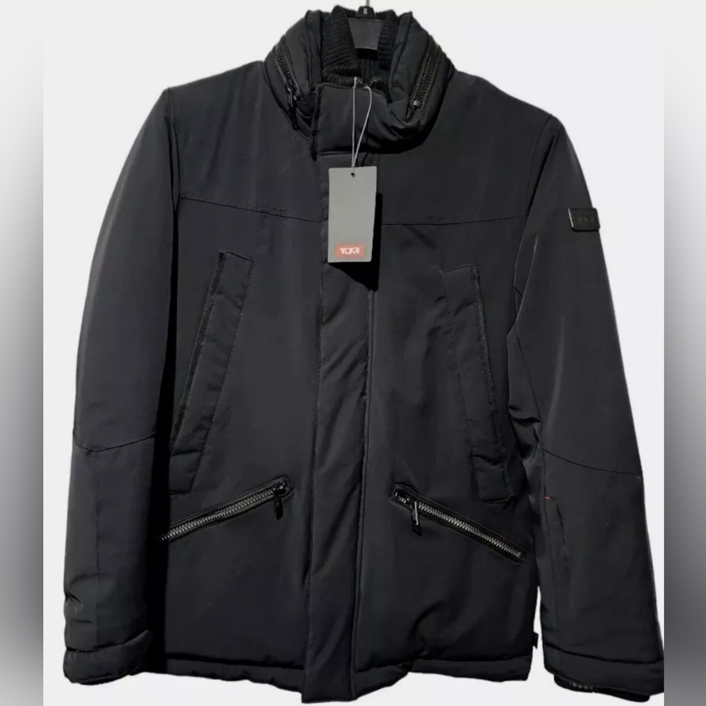 NWT Tumi Mens Small Black, Jacket Winter Coat Hooded Brand New